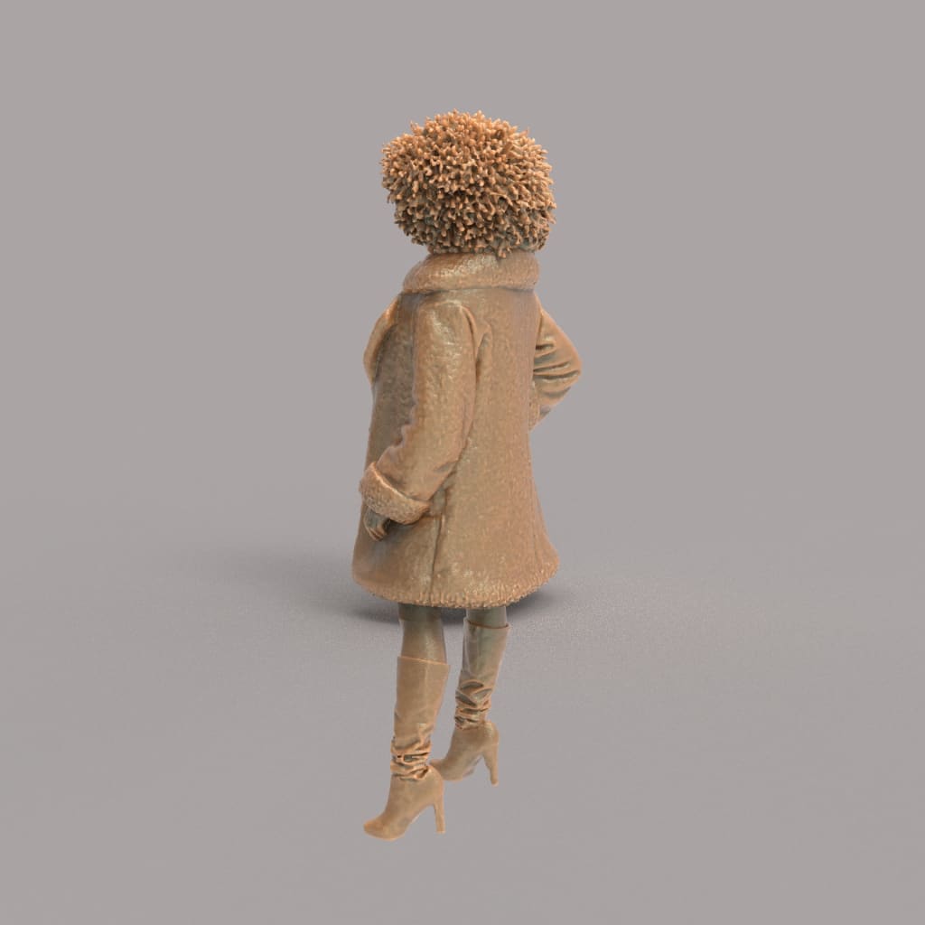 MM4291 Afro Girl in Suede Jacket Figure