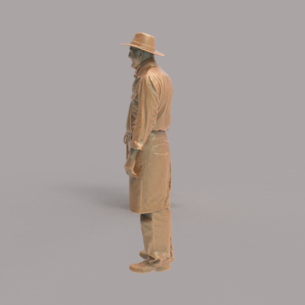 MM4297 Male Shopkeeper Wearing Hat Figure