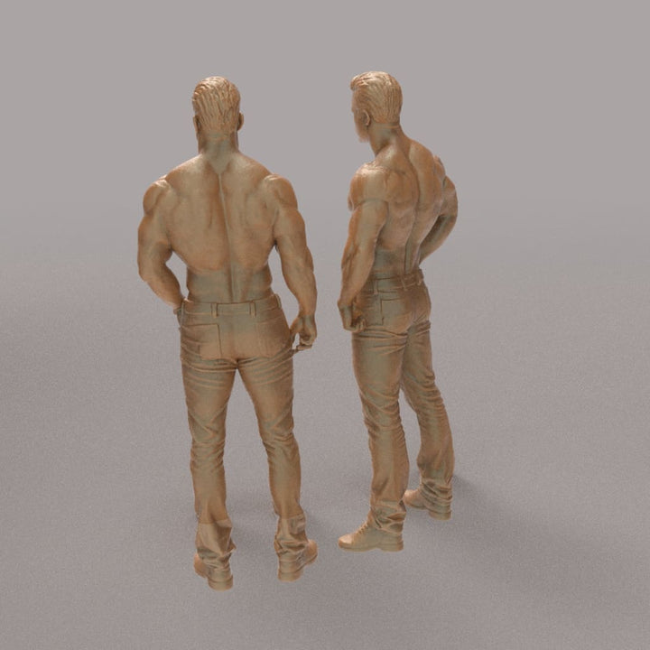 MM4328 2 Bare Chested Males Figure