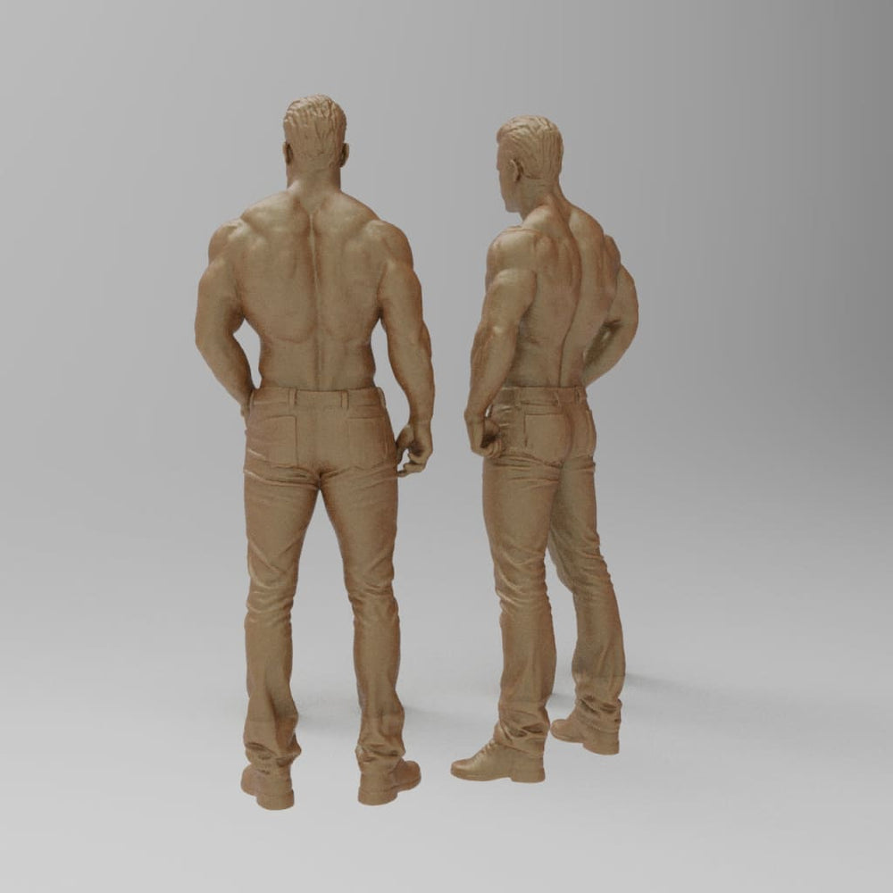 MM4328 2 Bare Chested Males Figure