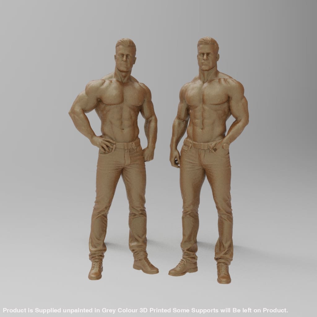 MM4328 2 Bare Chested Males Figure