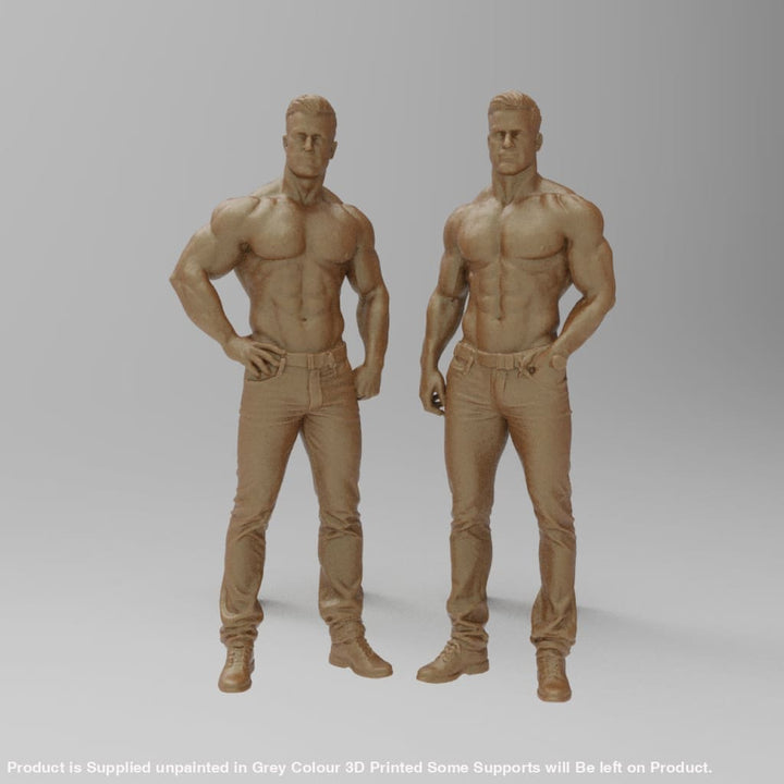 MM4328 2 Bare Chested Males Figure