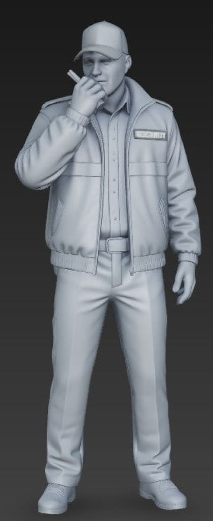 MM4332 Security Guard on Radio Figure