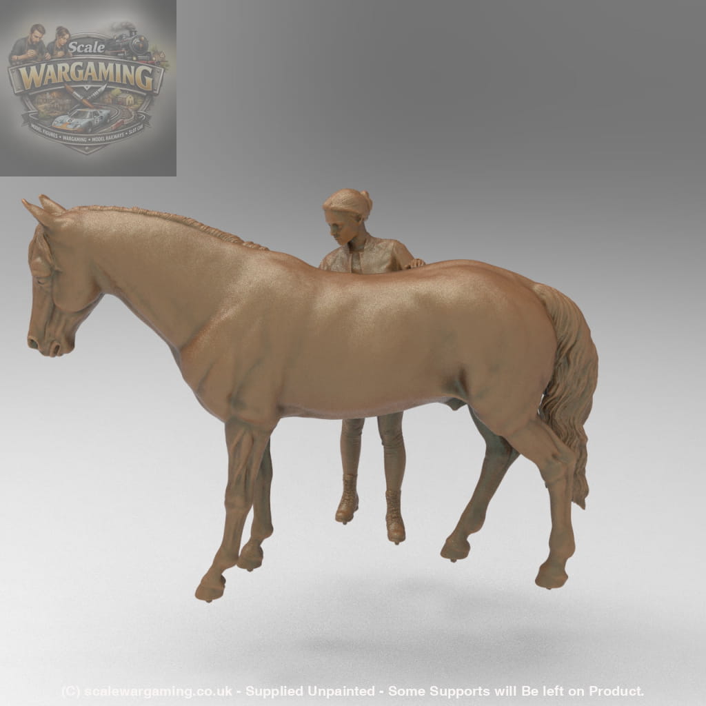 MM4362 Girl Grooming Horse Figure