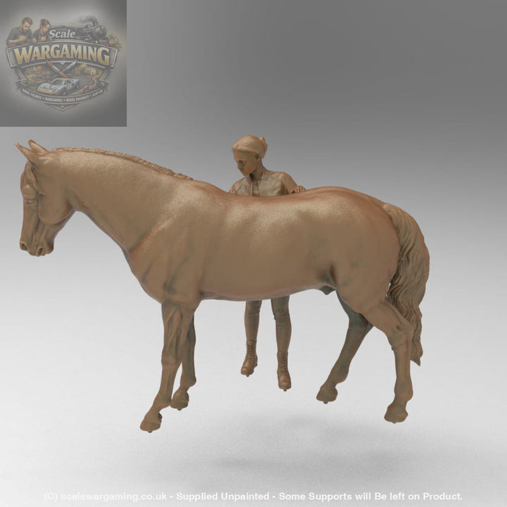 MM4362 Girl Grooming Horse Figure