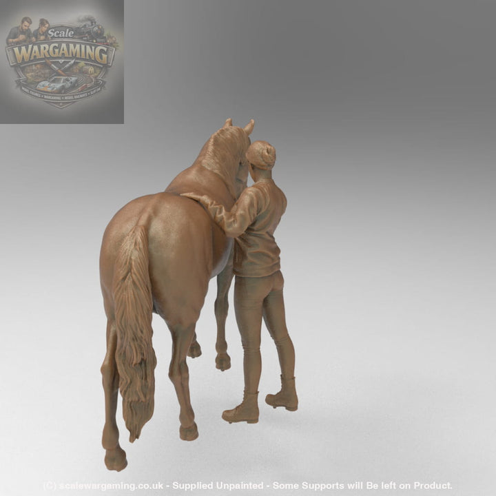 MM4362 Girl Grooming Horse Figure
