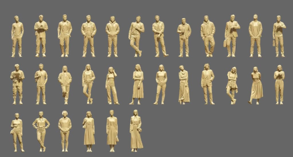 MM4374 Platform Standing Passengers Group x 30 Figure