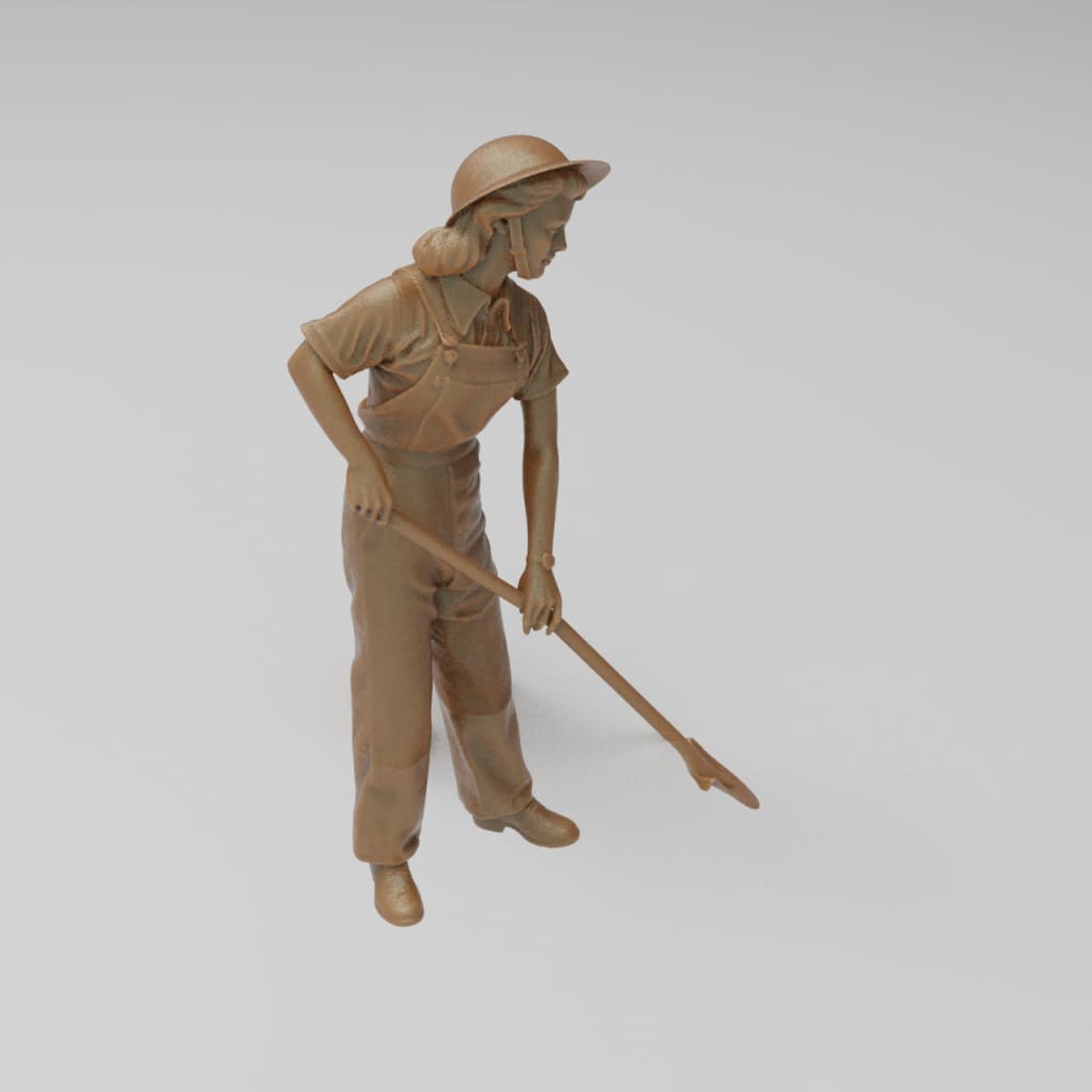 MM4384 WW2 Land army girl in field Figure