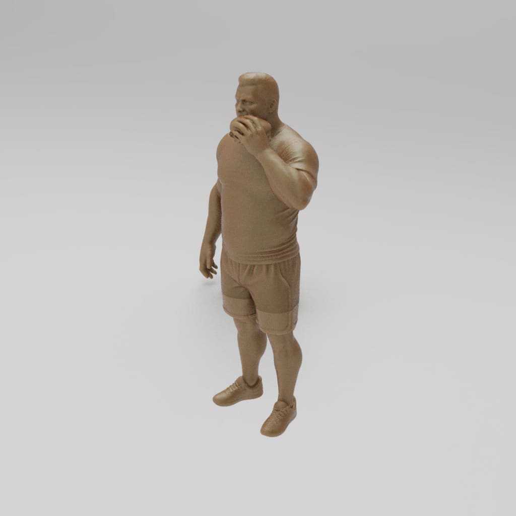 MM4408 Large Male eating burger Figure