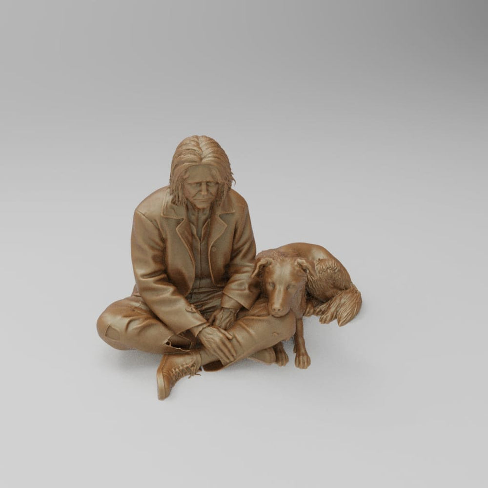 MM4413 Female and Dog begging Figure