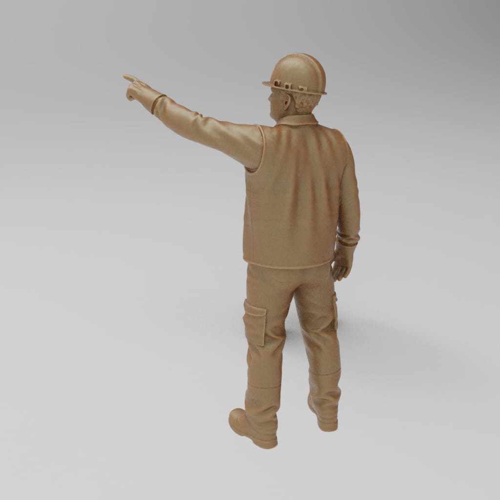 MM4415 Male Builder pointing Figure