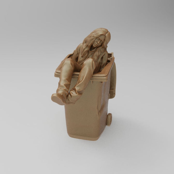 MM4416 Drunk Girl in Bin Figure
