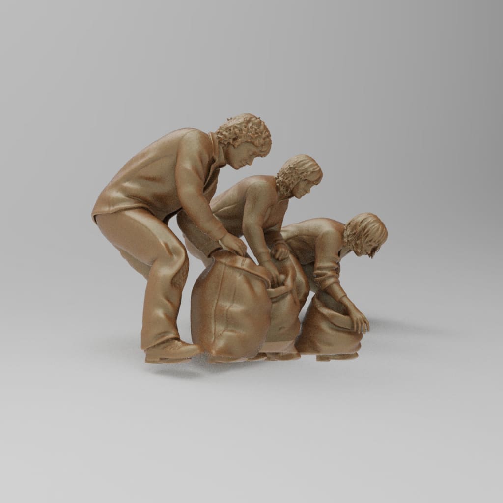 MM4433 Boys Picking Crops Figure