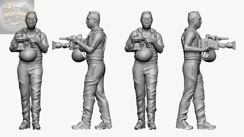 War Camera Man In Body Armor Figure