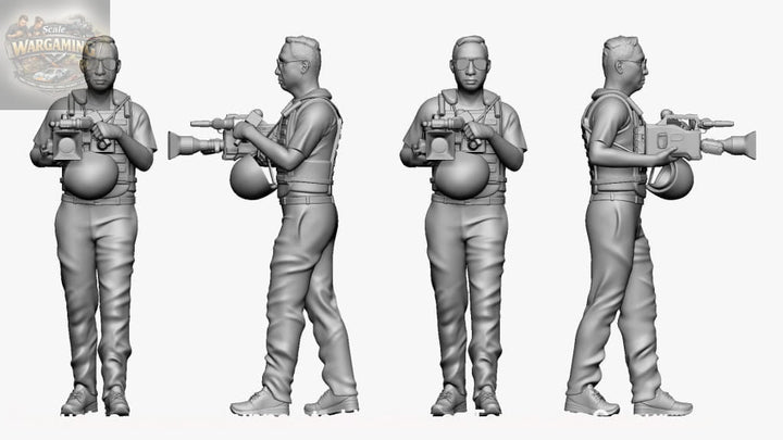 War Camera Man In Body Armor Figure