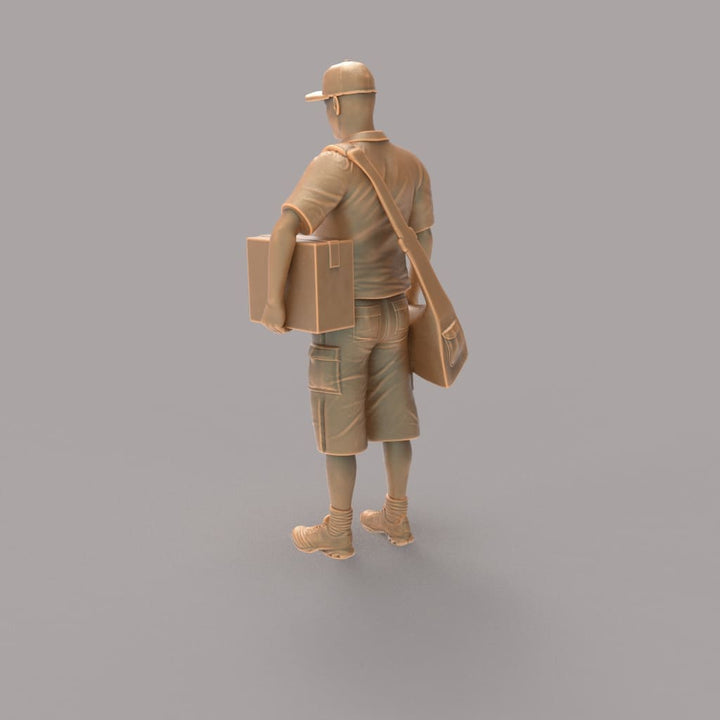 MM488 Modern Postman Delivery courier in shorts Figure