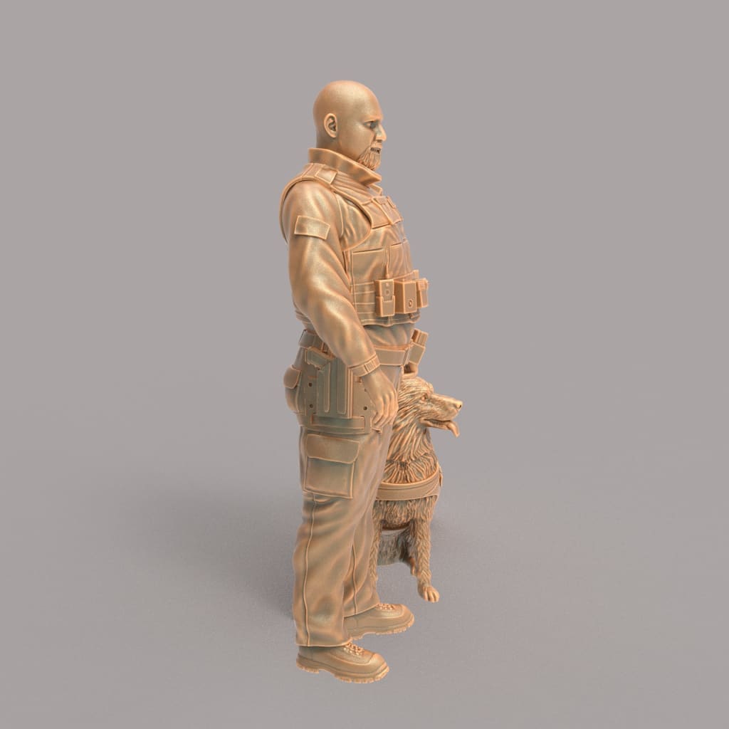 MM629 K9 Police Dog Handler - and Alsatian Figure