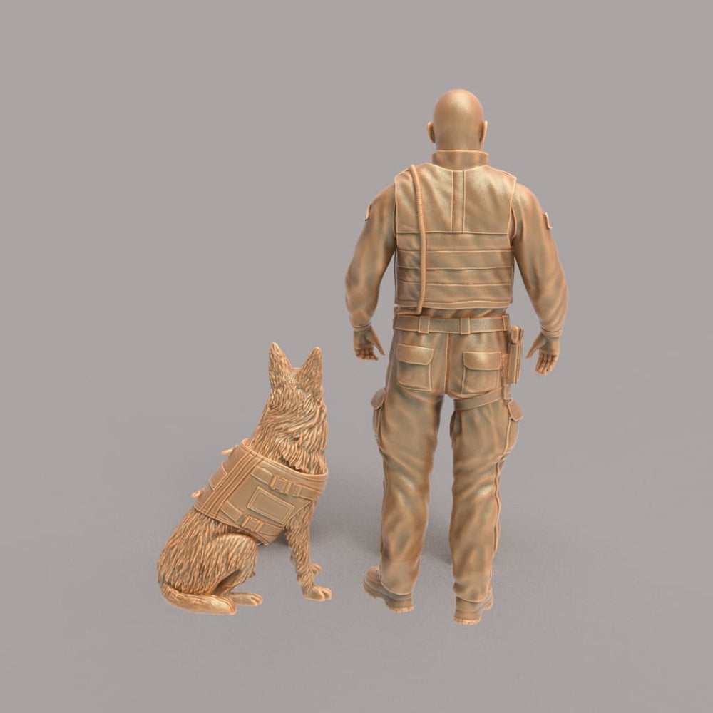 MM629 K9 Police Dog Handler - and Alsatian Figure
