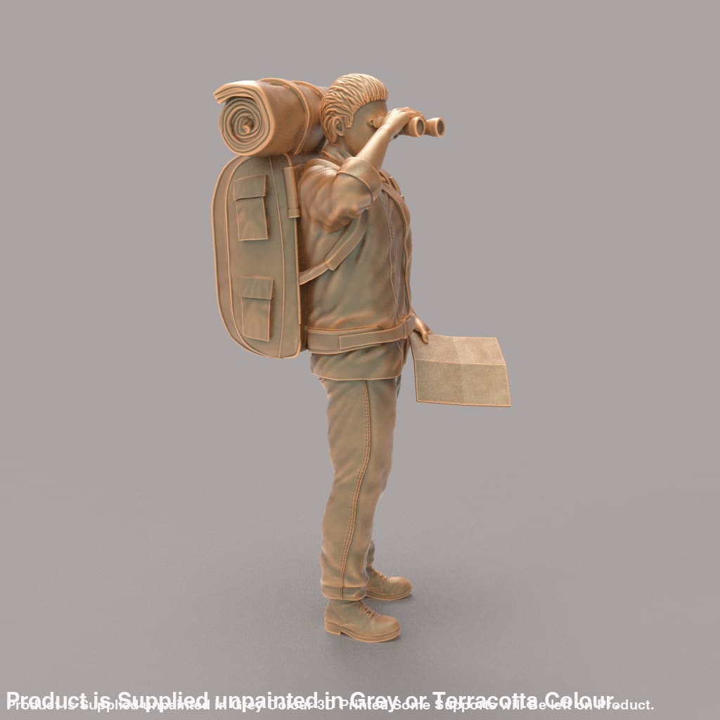 MM633 Male Hiker With Binos and Map Figure