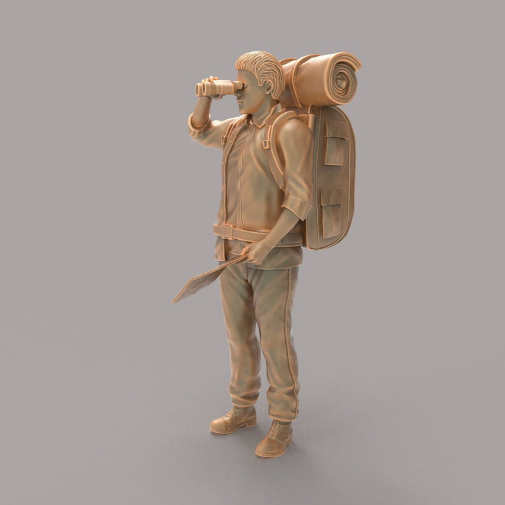 MM633 Male Hiker With Binos and Map Figure