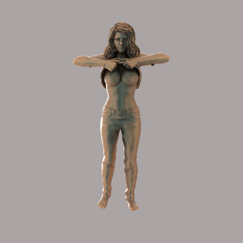 MM713 Girl Lifting Top Off 18 + Figure