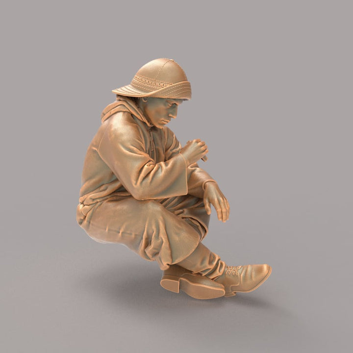 MM939 Fisherman Sitting Eating Figure
