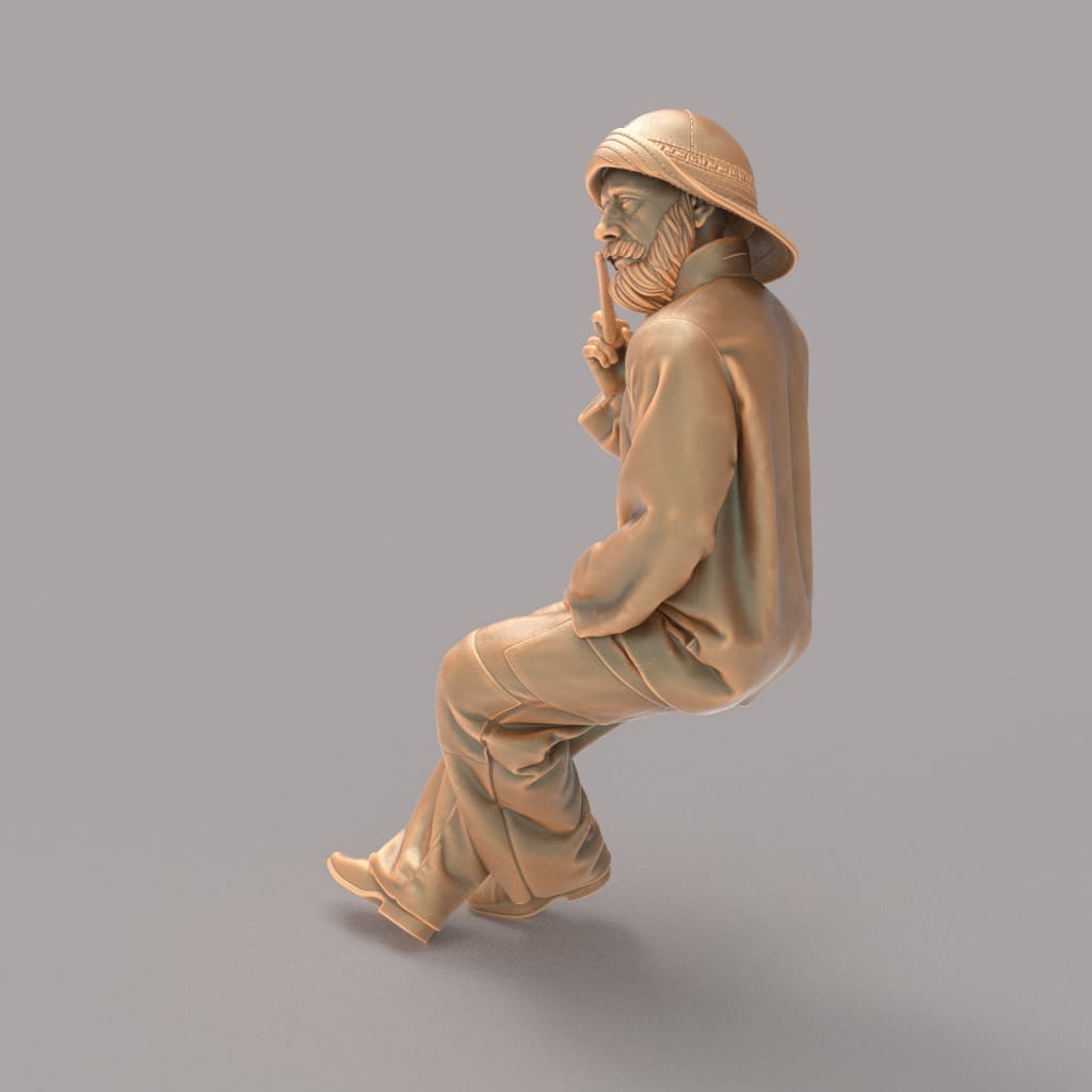 MM941 Fisherman Smoking Figure