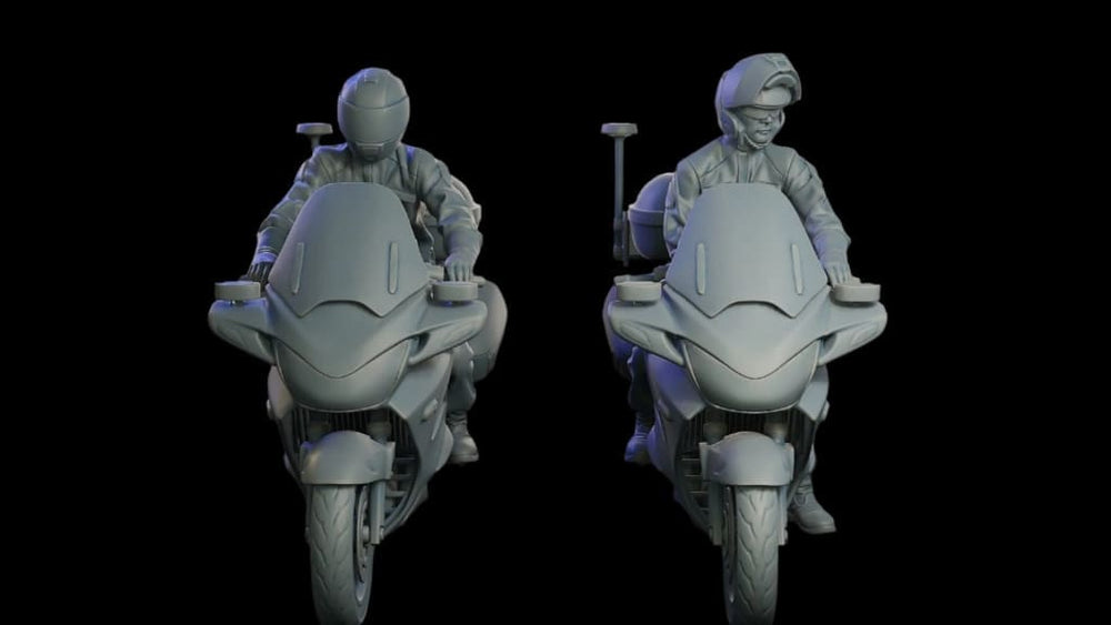 Mm962 Police Motorbike And Rider Armed Figure