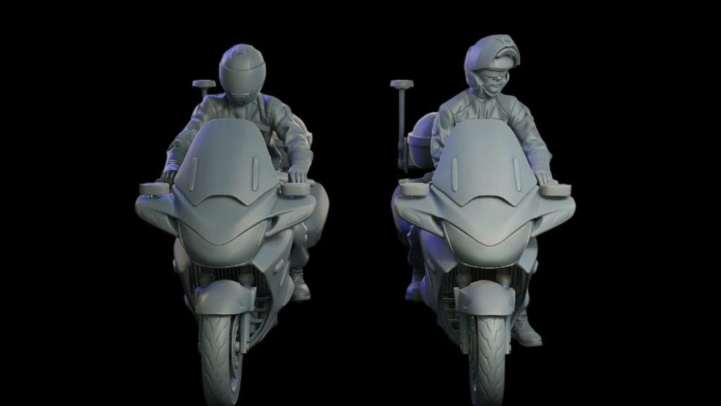 Mm962 Police Motorbike And Rider Armed Figure