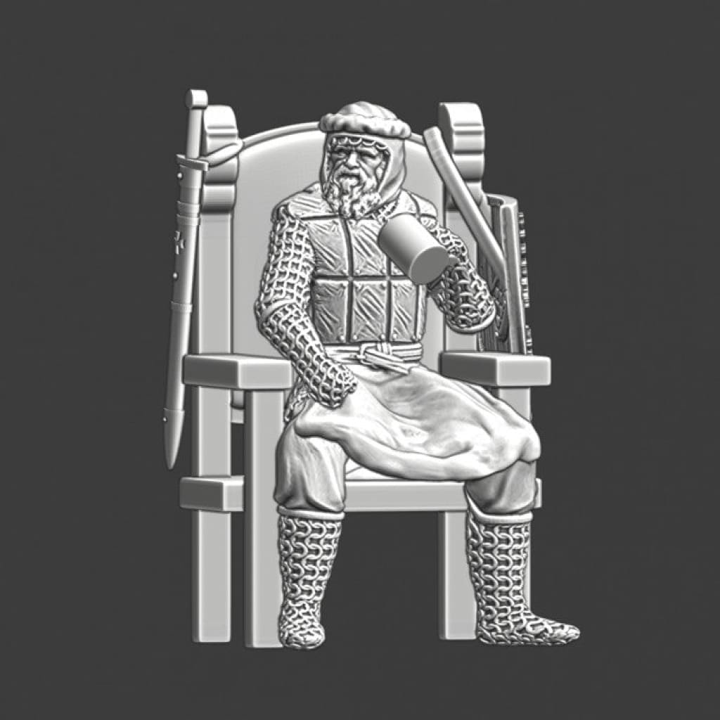 NCM016 Old medieval knight sitting and drinking Medieval Figure