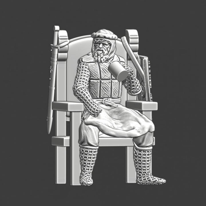 NCM016 Old medieval knight sitting and drinking Medieval Figure