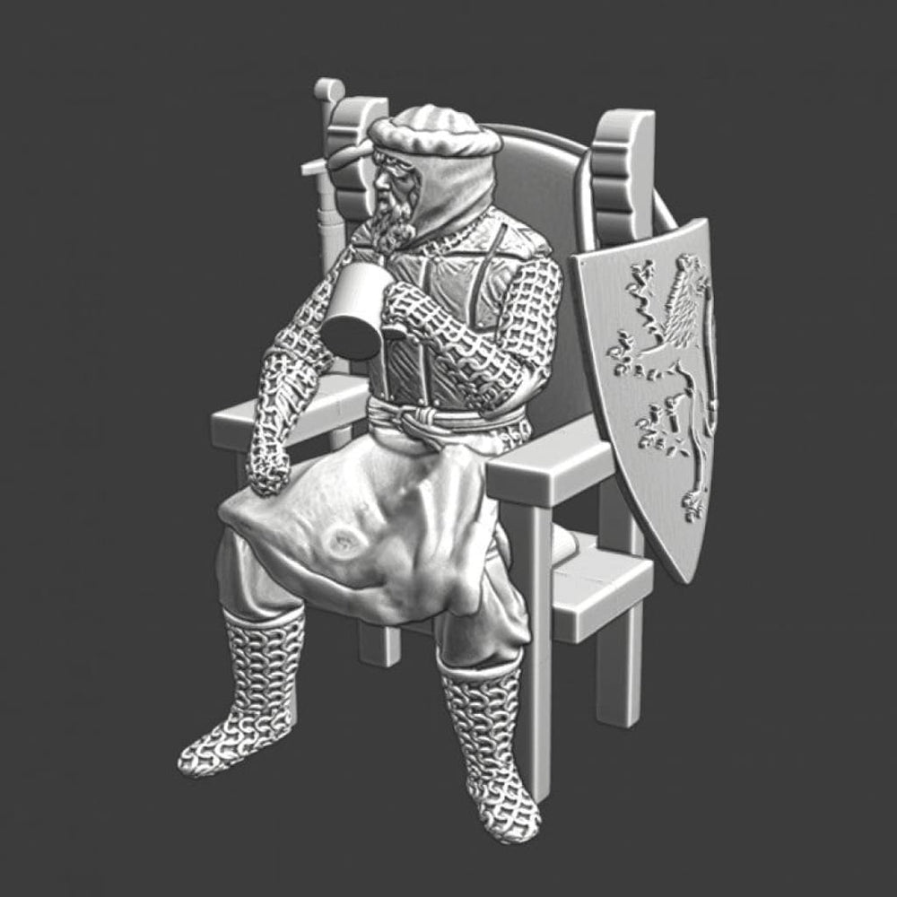NCM016 Old medieval knight sitting and drinking Medieval Figure