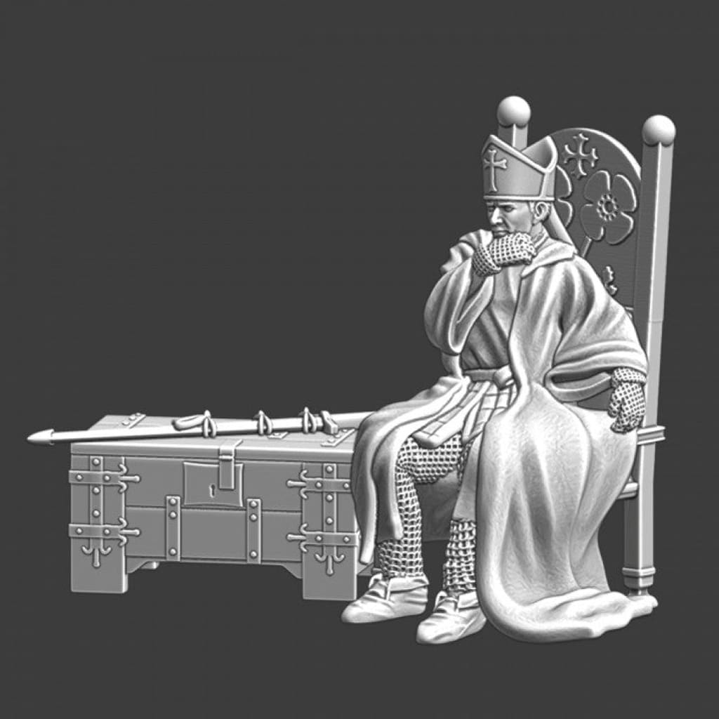 NCM017 Medieval warrior Bishop - sitting Medieval Figure