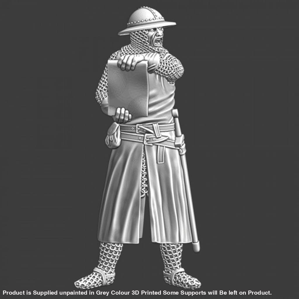 NCM031 “Hear ye hear ye!” Medieval soldier reading scroll Medieval