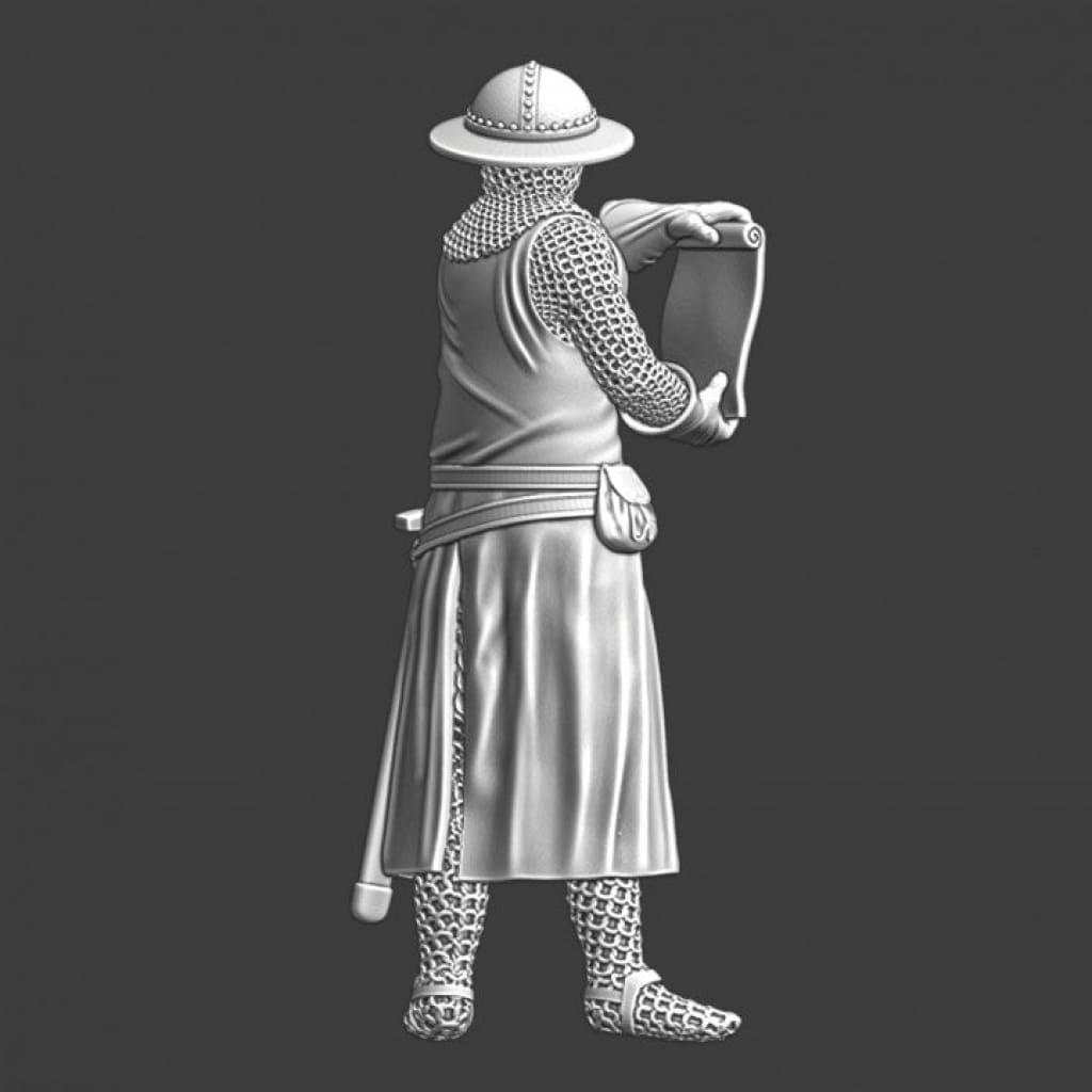 NCM031 “Hear ye hear ye!” Medieval soldier reading scroll Medieval