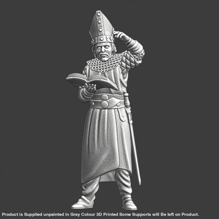 NCM048 Medieval Bishop reading book Medieval