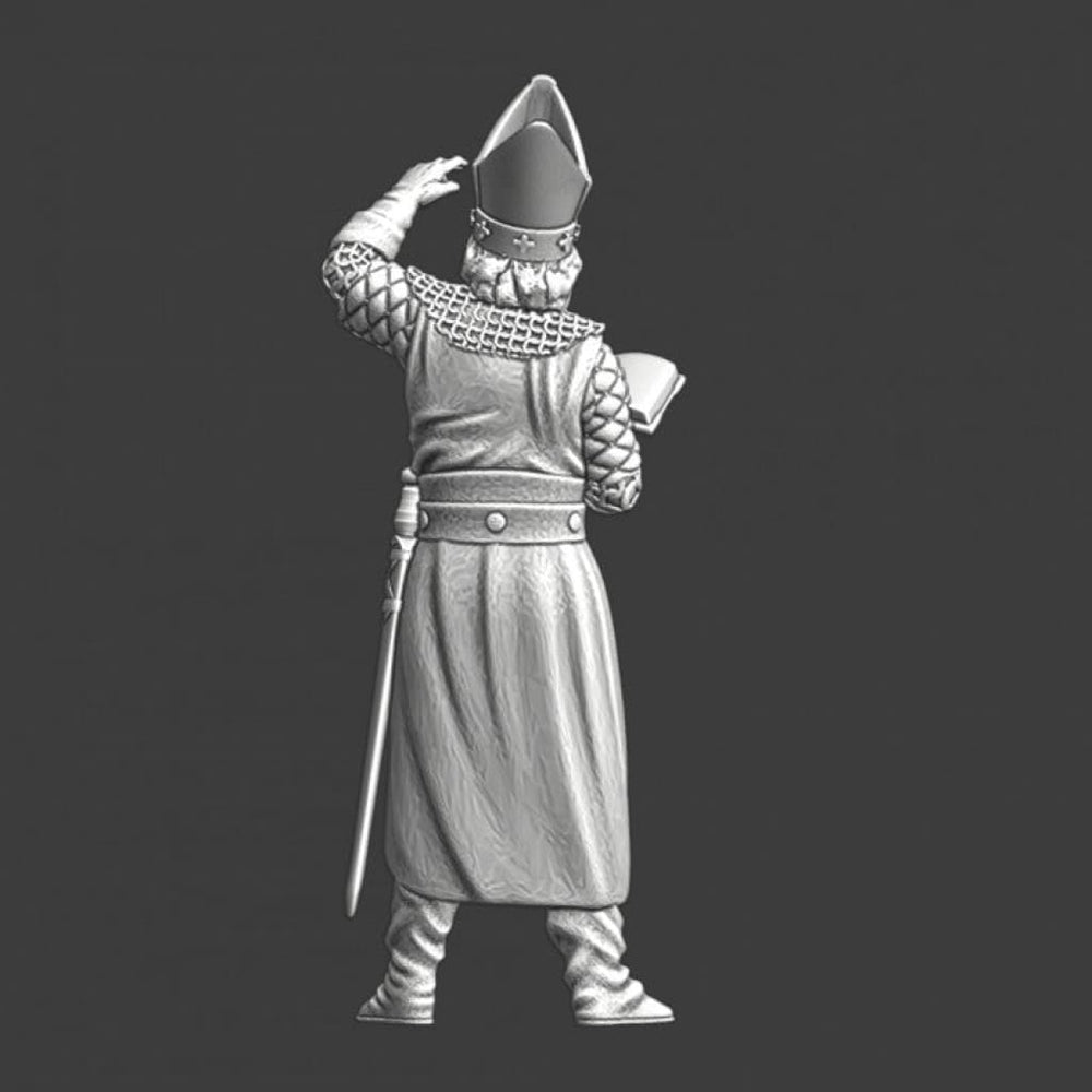 NCM048 Medieval Bishop reading book Medieval