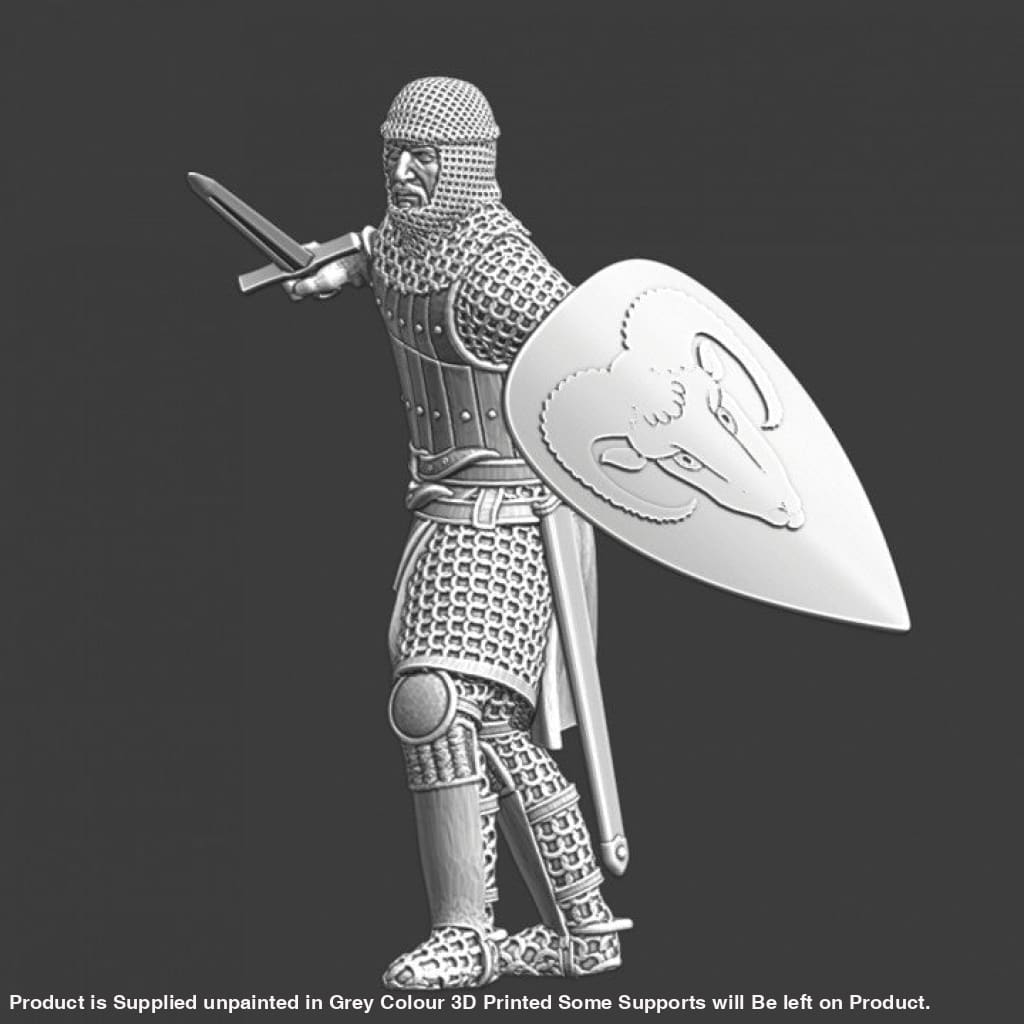 NCM083 Medieval crusader knight with goat shield Medieval