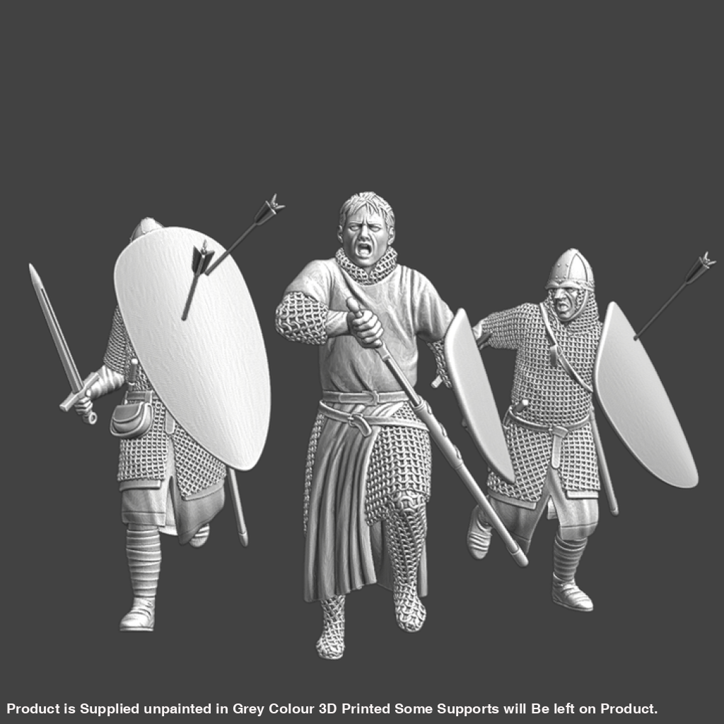 NCM117 Medieval Diorama - Three knights charging Medieval