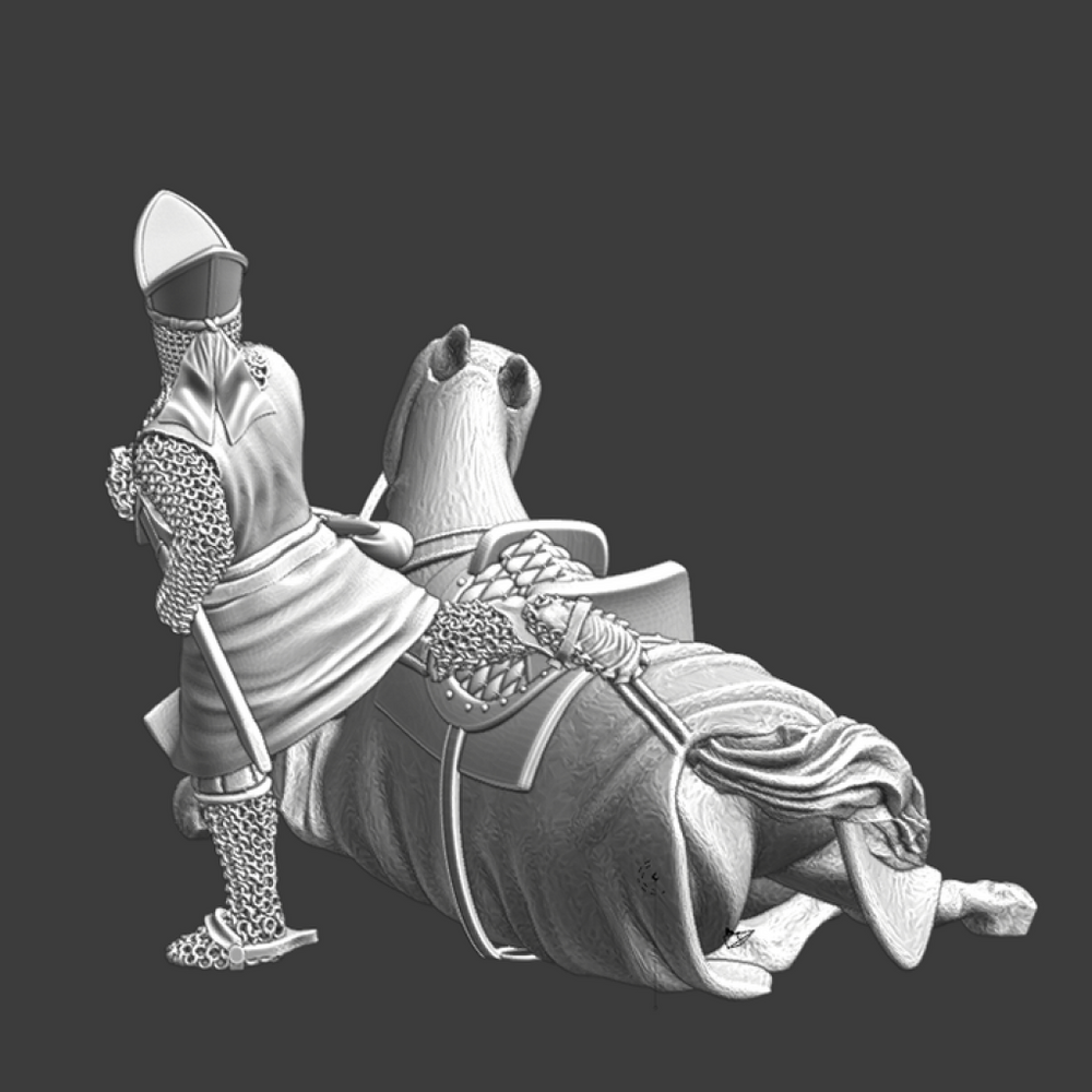 NCM124 Downed medieval warrior bishop Medieval