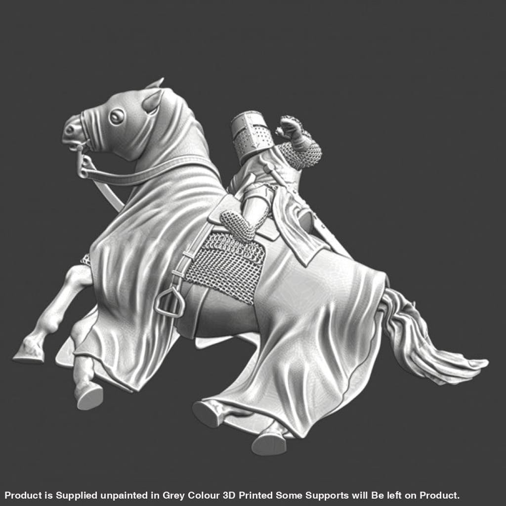 NCM131 Wounded knight lying under his horse Medieval