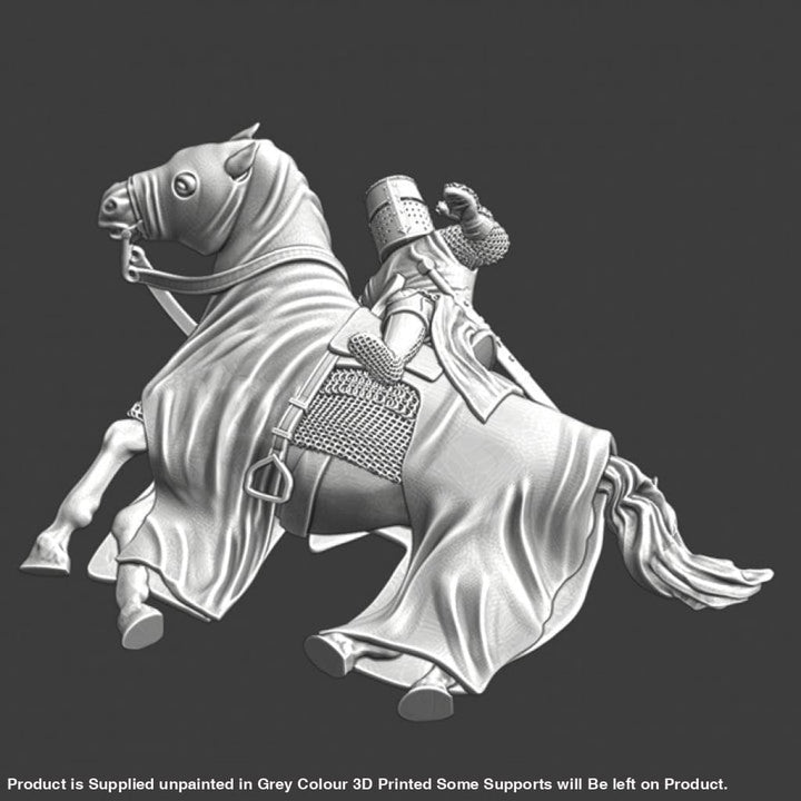 NCM131 Wounded knight lying under his horse Medieval