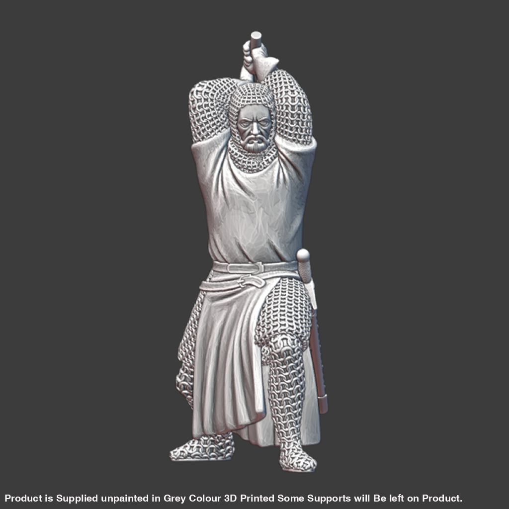 NCM133 Medieval Crusader Knight fighting with axe Medieval