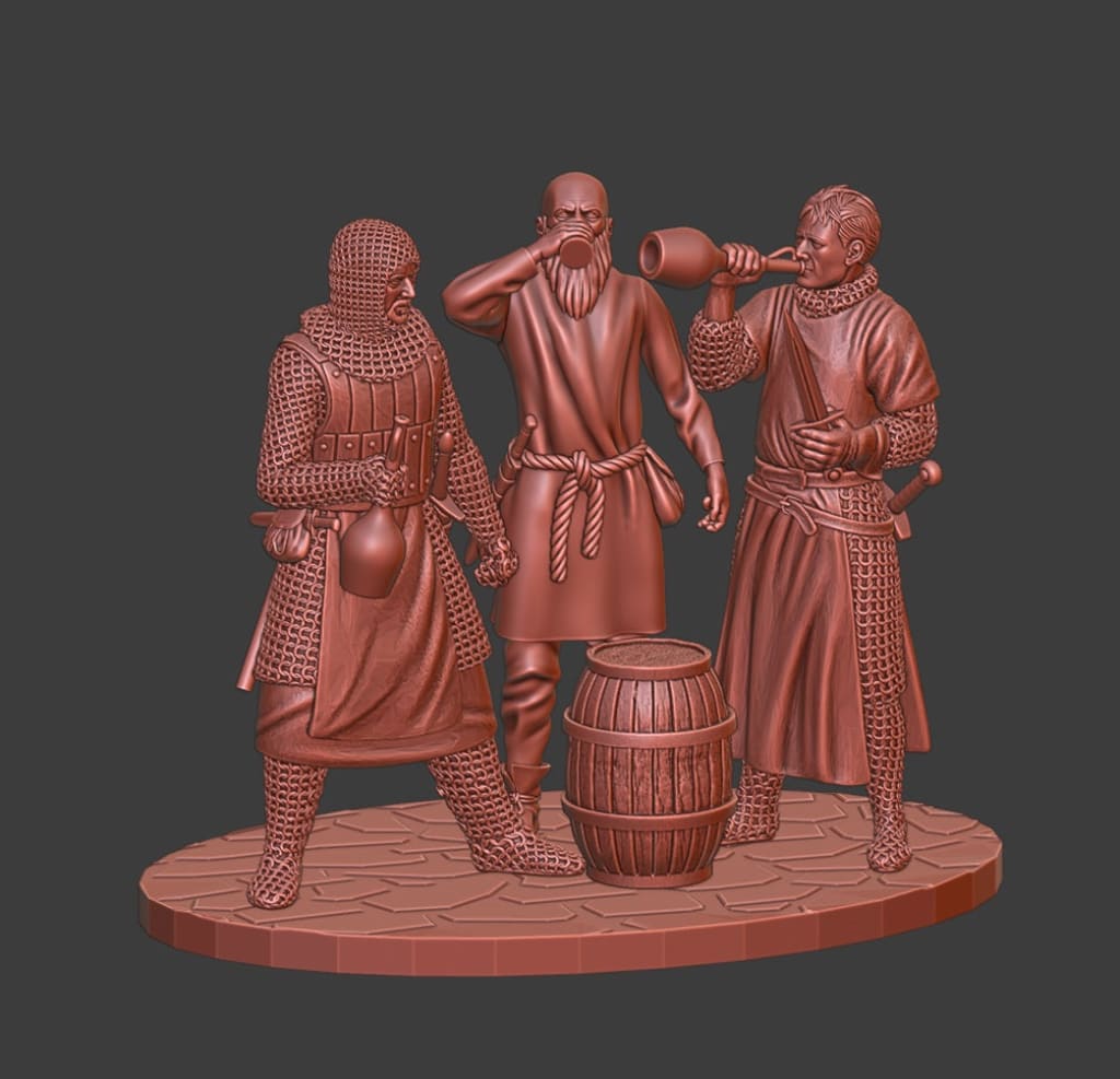 NCM173 Medieval Camp Life – Soldiers Drinking Medieval