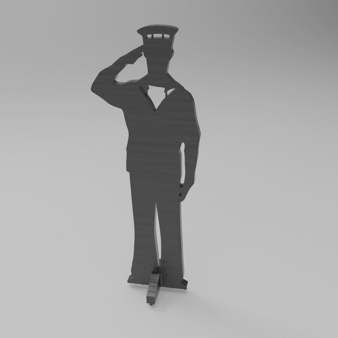 SWM003 Saluting RN Rating Silhouette Memorial Statue