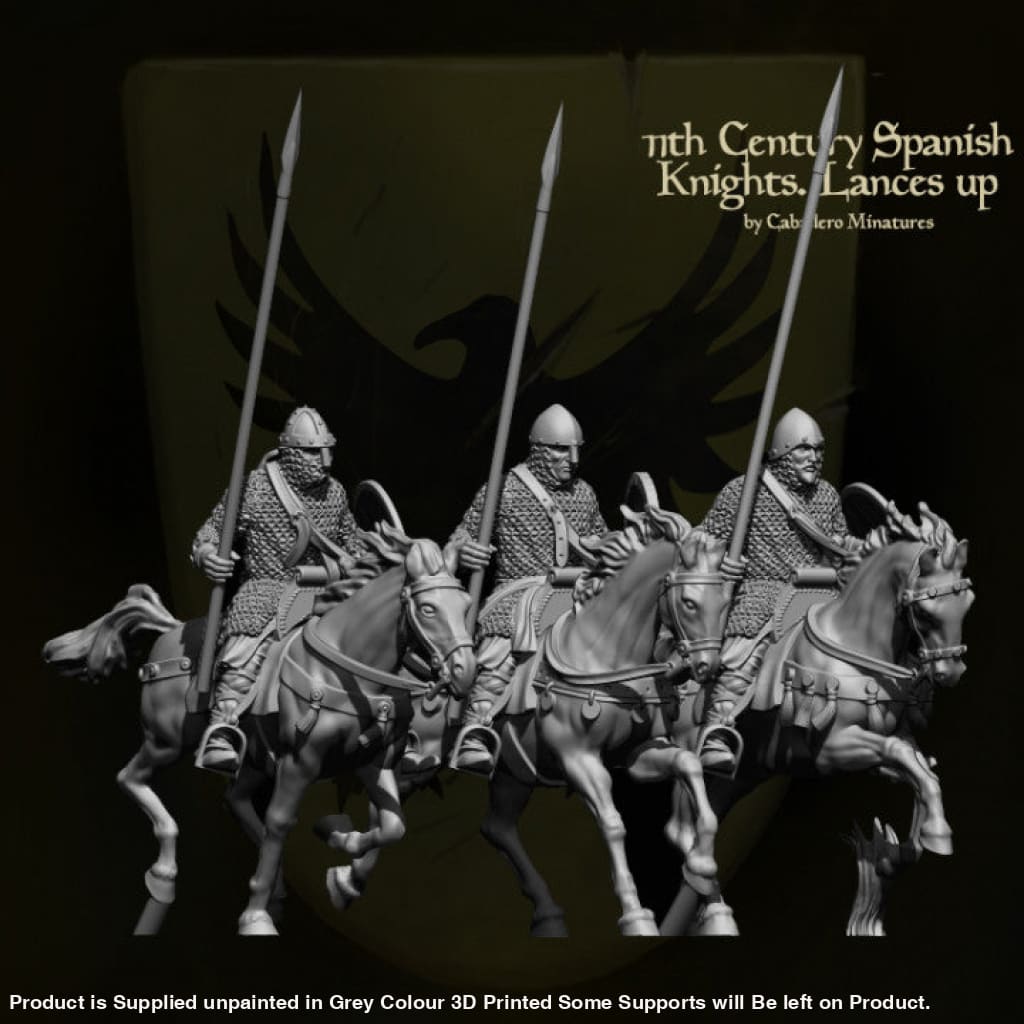 REM0006 11th Century Knights on Horses with lances Medieval Figure