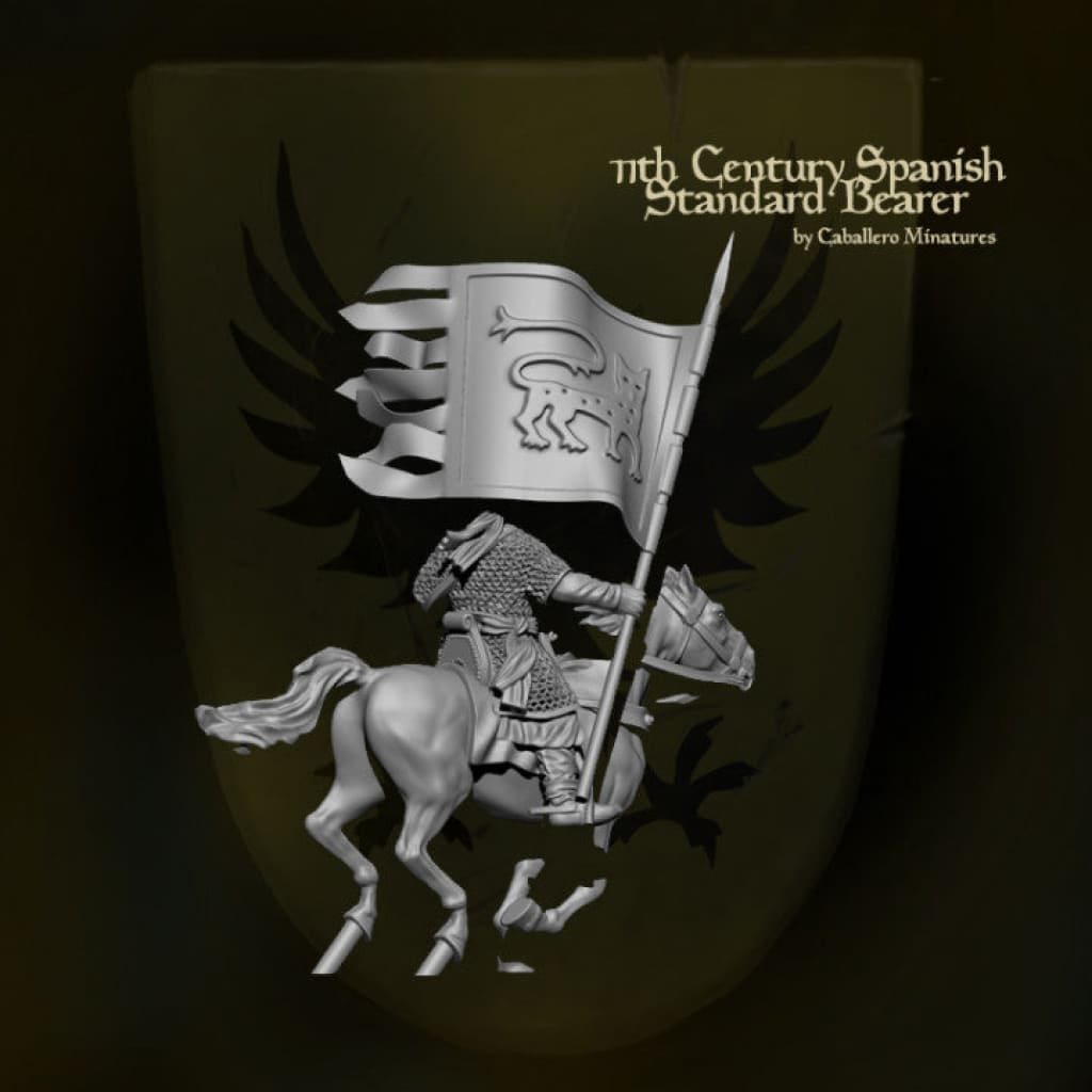 REM0015 11th Century Spanish Standard Bearer Medieval Figure