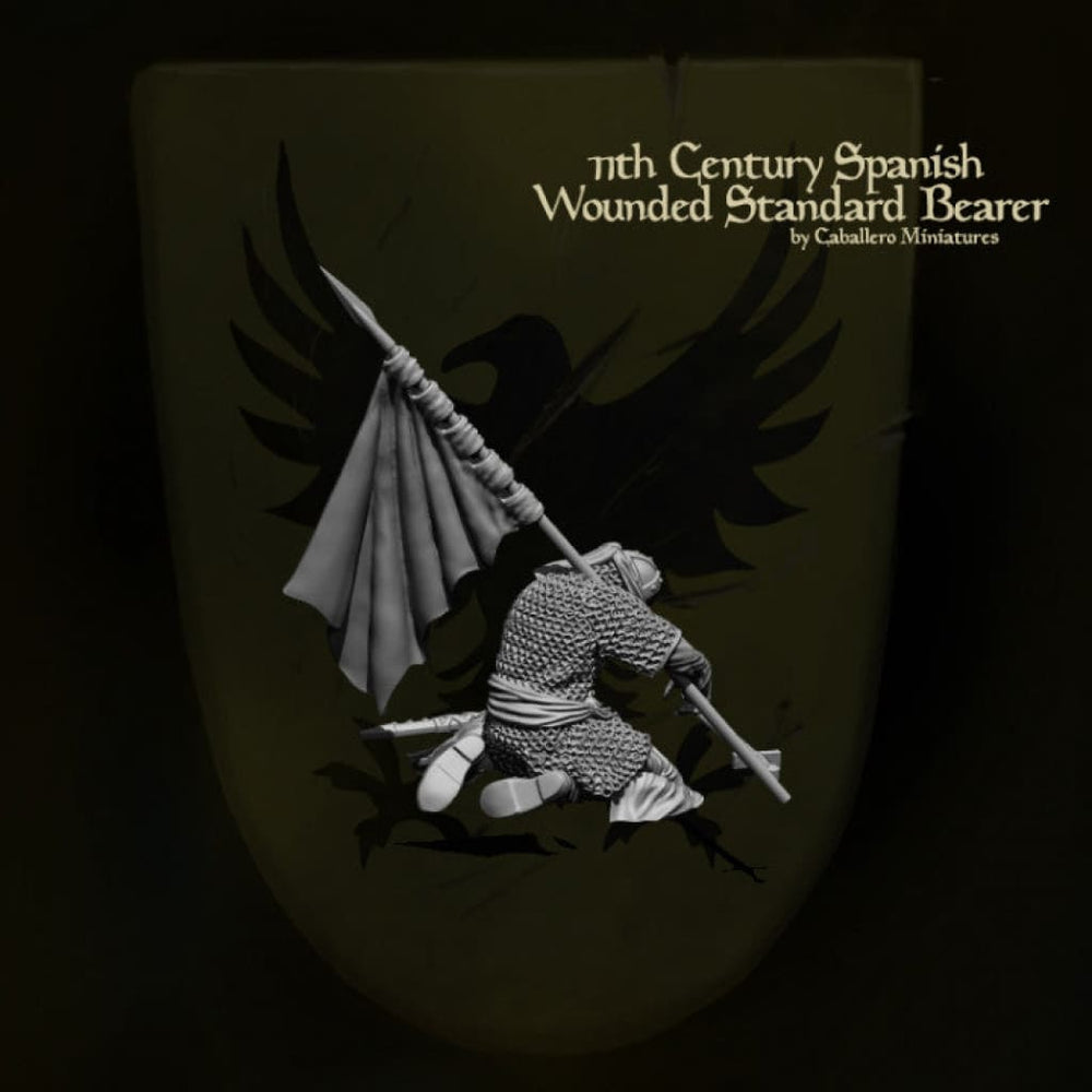 REM0017 11th Century Wounded Spanish Standard Bearer Medieval Figure