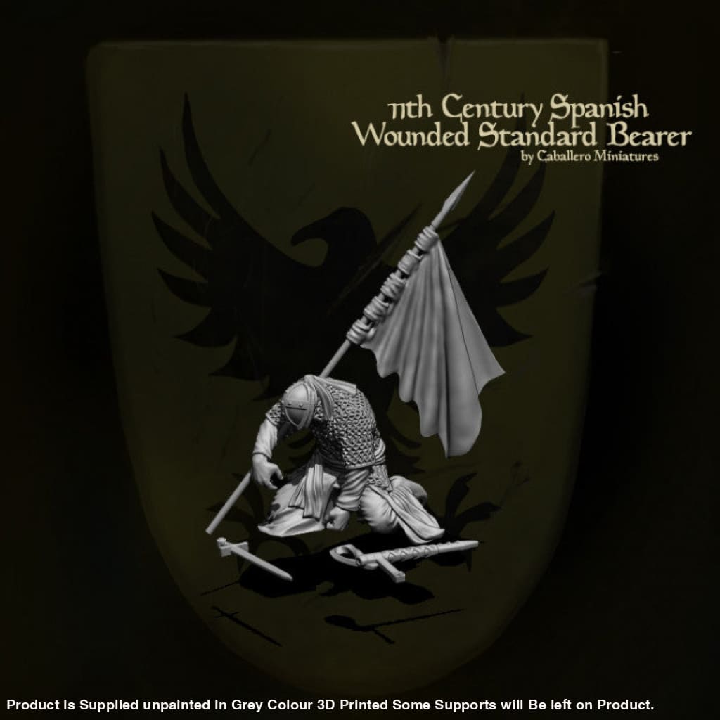 REM0017 11th Century Wounded Spanish Standard Bearer Medieval Figure