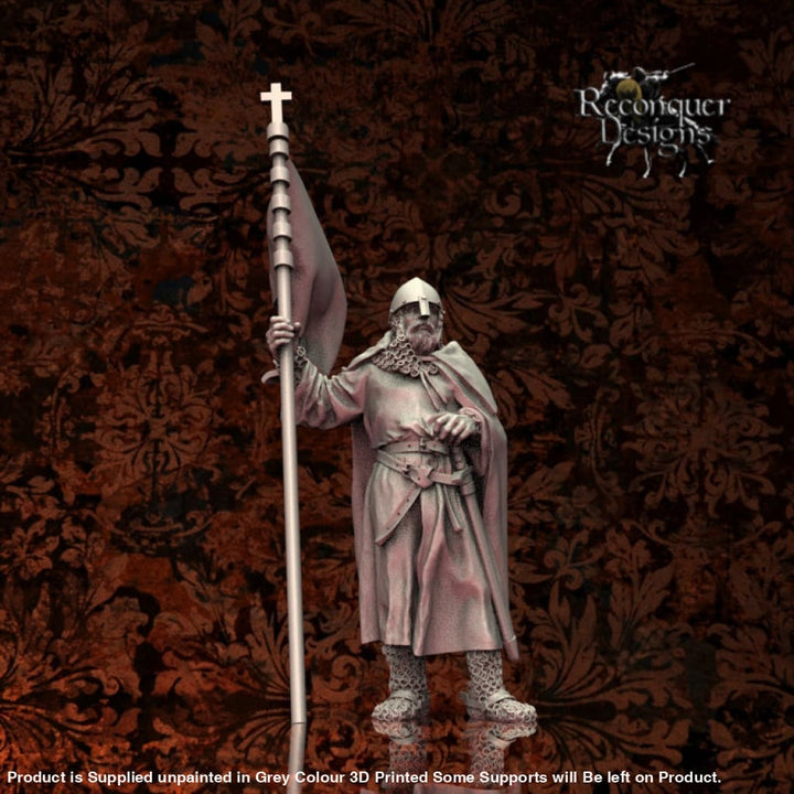 Dismounted Military Order Standard Bearer 12Th Century Medieval